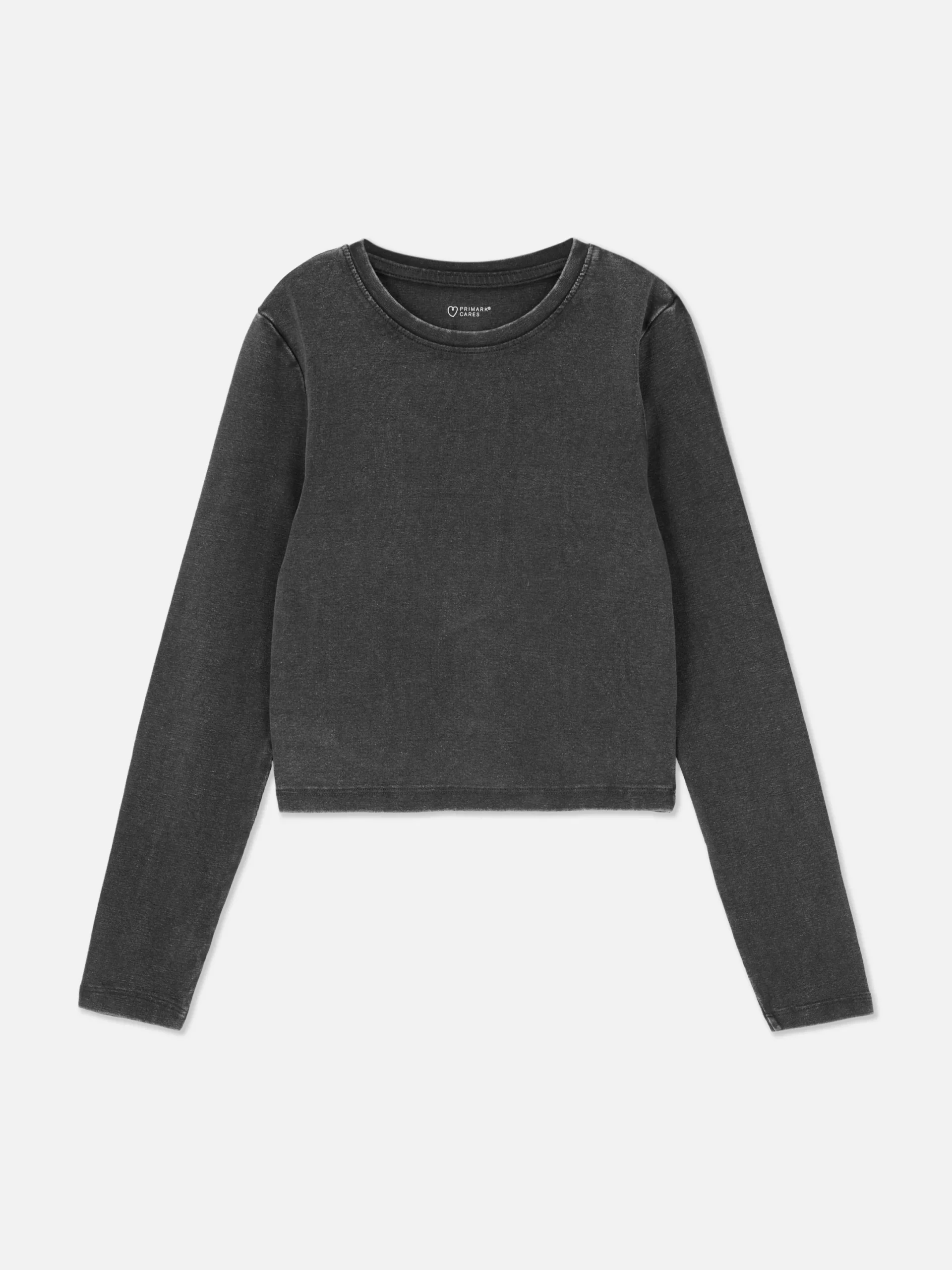 Tops Und T-Shirts|Primark Langärmeliges T-Shirt In Acid-Wash-Optik Anthrazitfarben