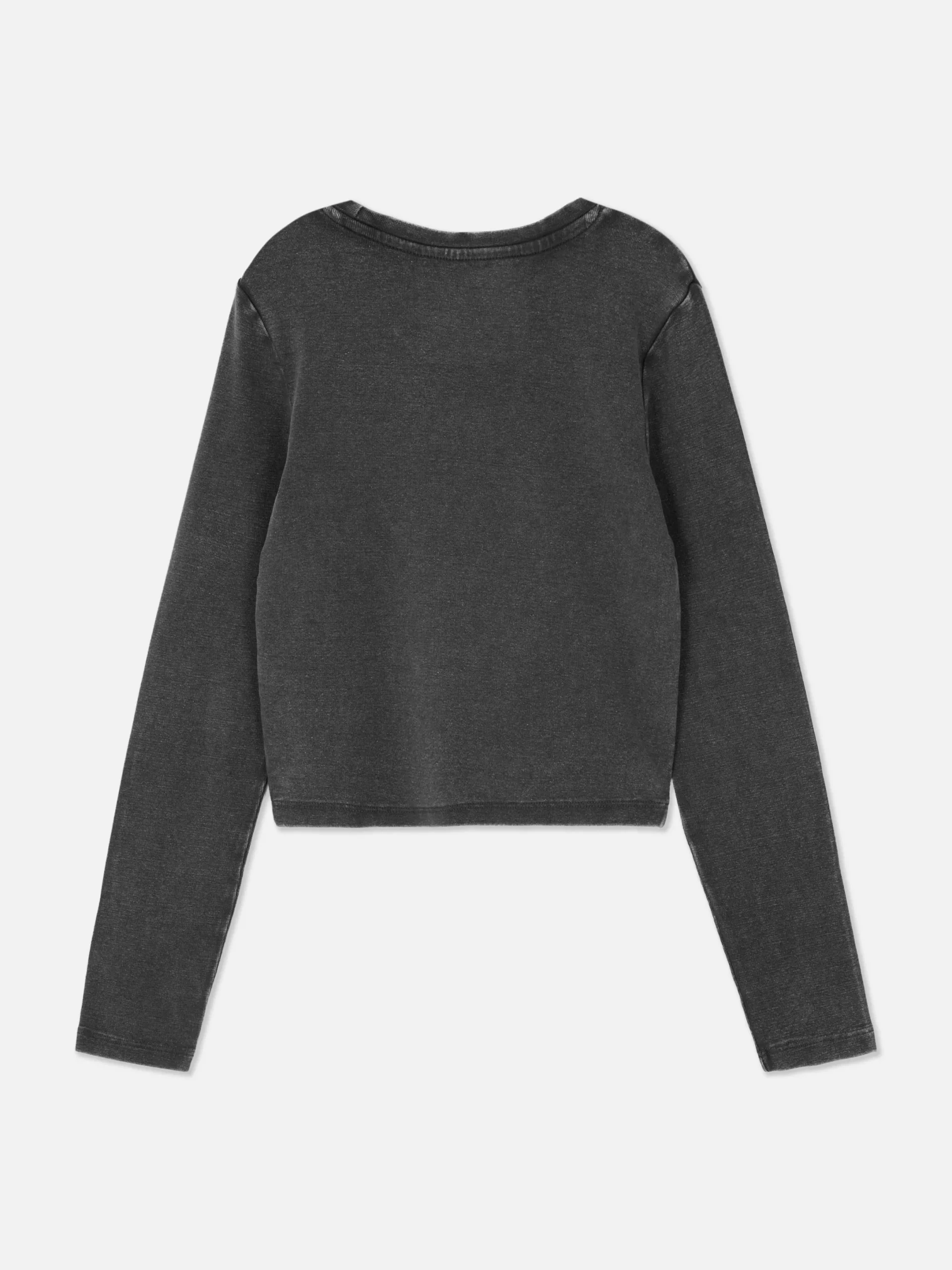 Tops Und T-Shirts|Primark Langärmeliges T-Shirt In Acid-Wash-Optik Anthrazitfarben