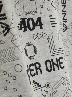 Tops Und T-Shirts|Primark Langärmeliges T-Shirt Mit Gaming-Motiv Grau meliert