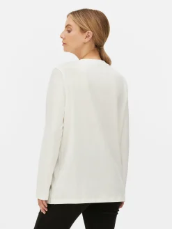 Tops Und T-Shirts|Primark Langärmeliges Umstandstop In Wickeloptik Ecrufarben