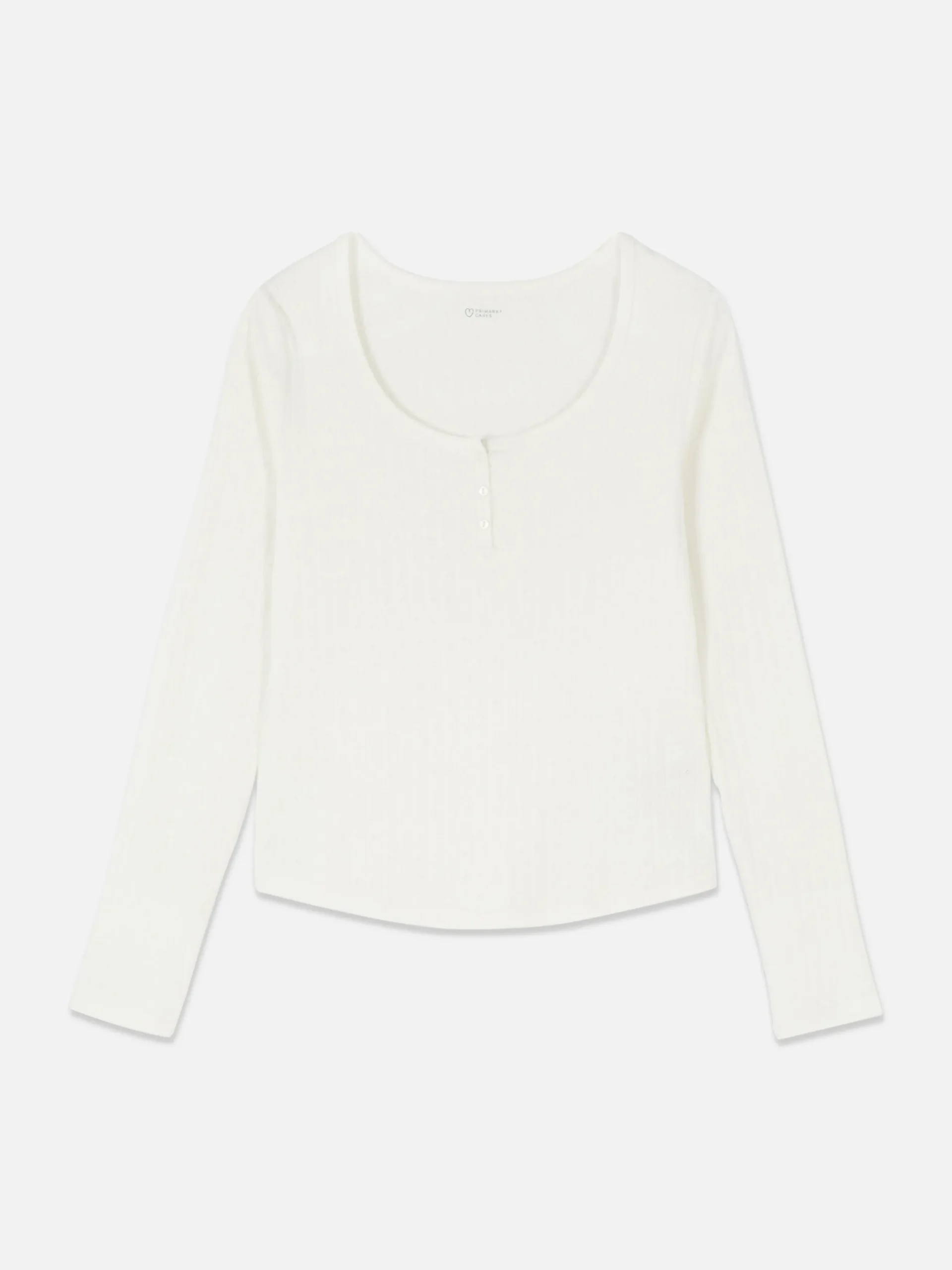 Schlafanzugoberteile|Primark Langärmliges Schlafanzugtop Aus Pointelle Cremefarben