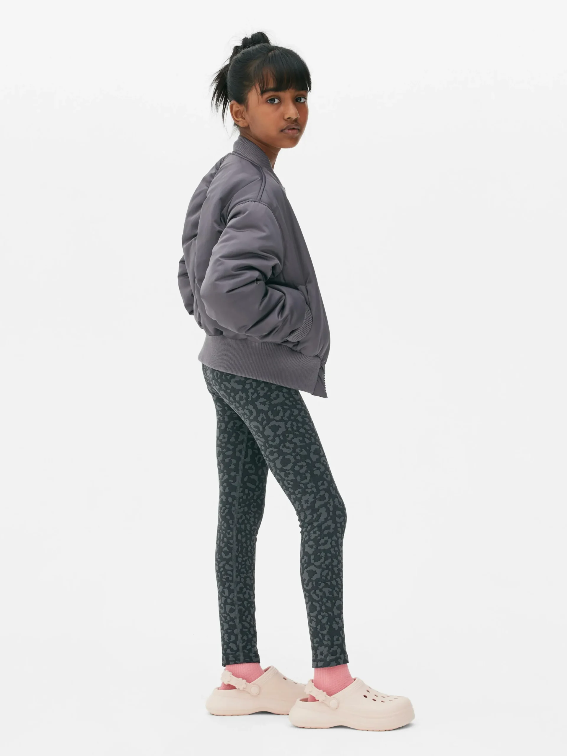 Jogginghosen|Primark Leggings Mit Leopardenmuster Anthrazitfarben