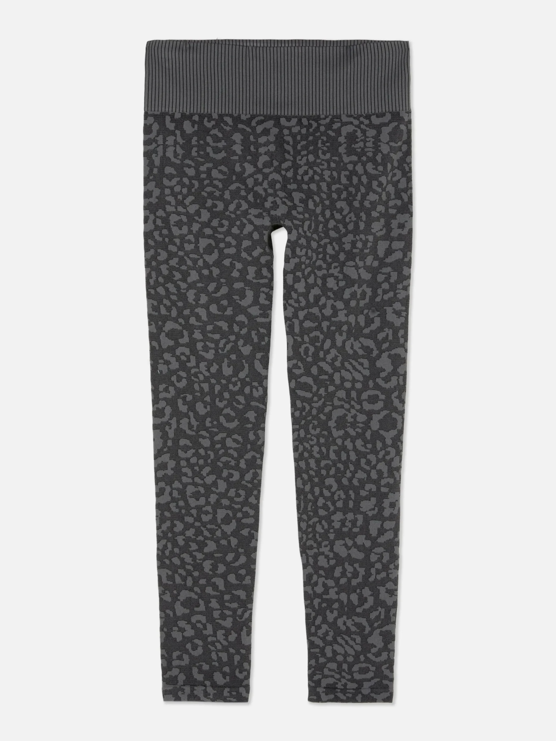 Jogginghosen|Primark Leggings Mit Leopardenmuster Anthrazitfarben
