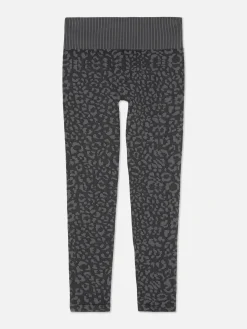 Jogginghosen|Primark Leggings Mit Leopardenmuster Anthrazitfarben