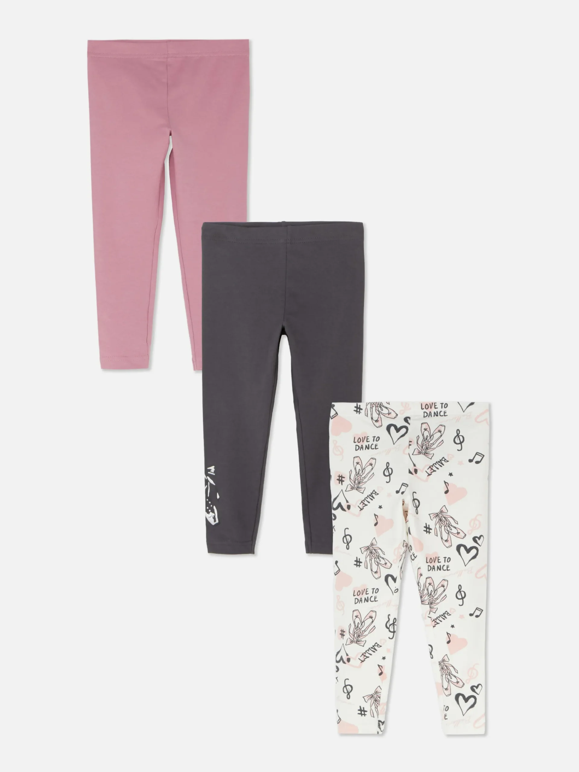 Hosen Und Leggings|Primark Leggings Mit Verschiedenen Mustern, 3er-Pack Anthrazitfarben