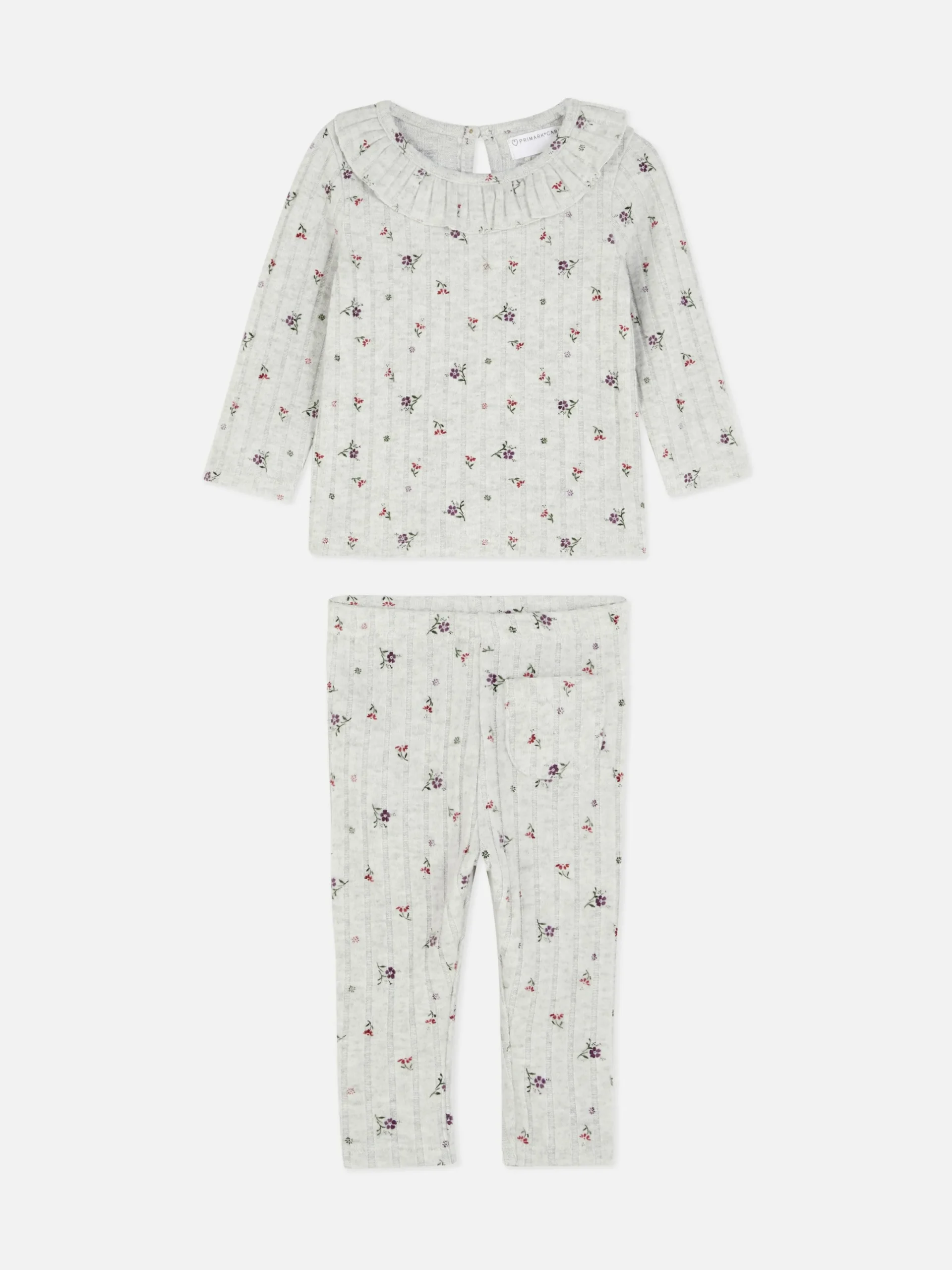 Sets Und Outfits|Primark Leggings Und Top Mit Kragen Im Set Grau meliert