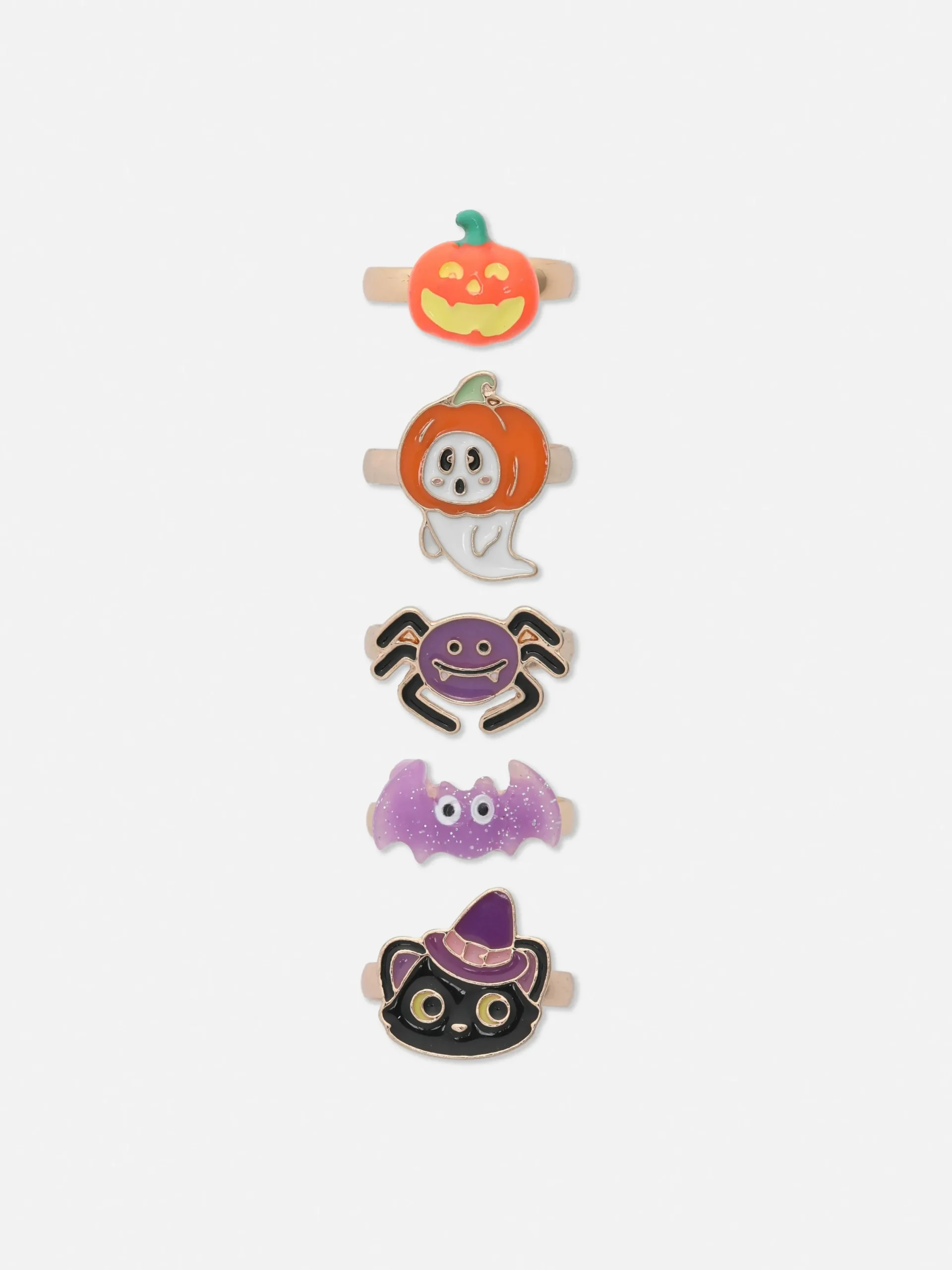 Halloween-Kostüme Für Kinder|Halloween-Accessoires|Primark Leuchtende Halloween-Ringe, 5er-Pack Multi
