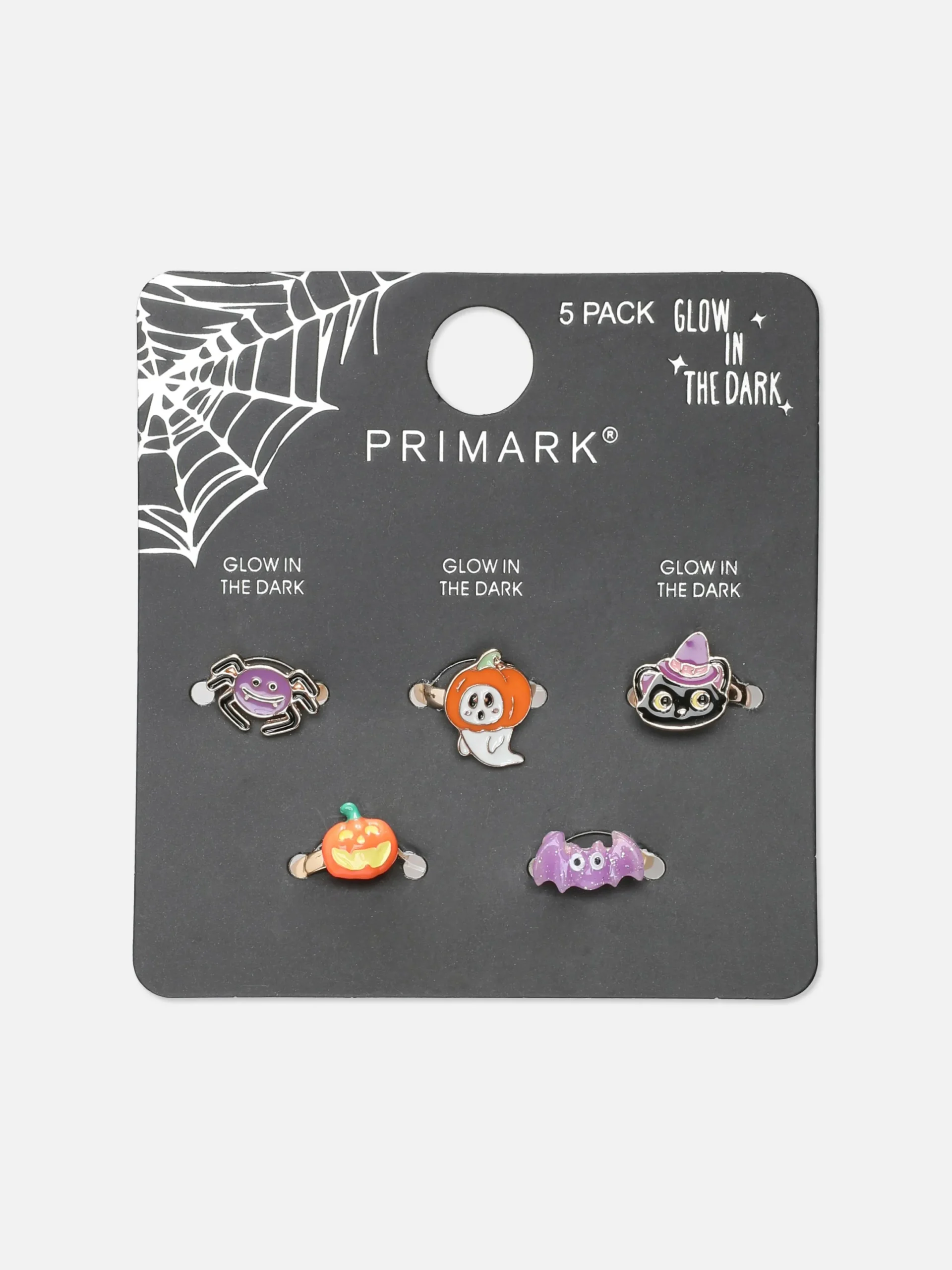 Halloween-Kostüme Für Kinder|Halloween-Accessoires|Primark Leuchtende Halloween-Ringe, 5er-Pack Multi