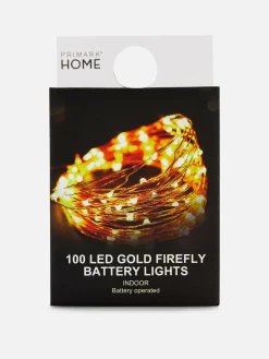 Beleuchtung|Primark Lichterkette Mit 100 Batteriebetriebenen LEDS Gold
