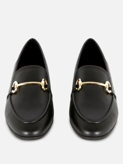 Flache Schuhe|Primark Loafer Aus Kunstleder Mit Schnalle Schwarz