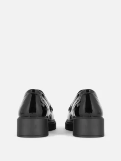 Flache Schuhe|Primark Loafer Mit Dicker Sohle Schwarz