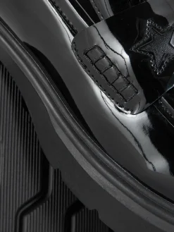 Flache Schuhe|Primark Loafer Mit Dicker Sohle Schwarz