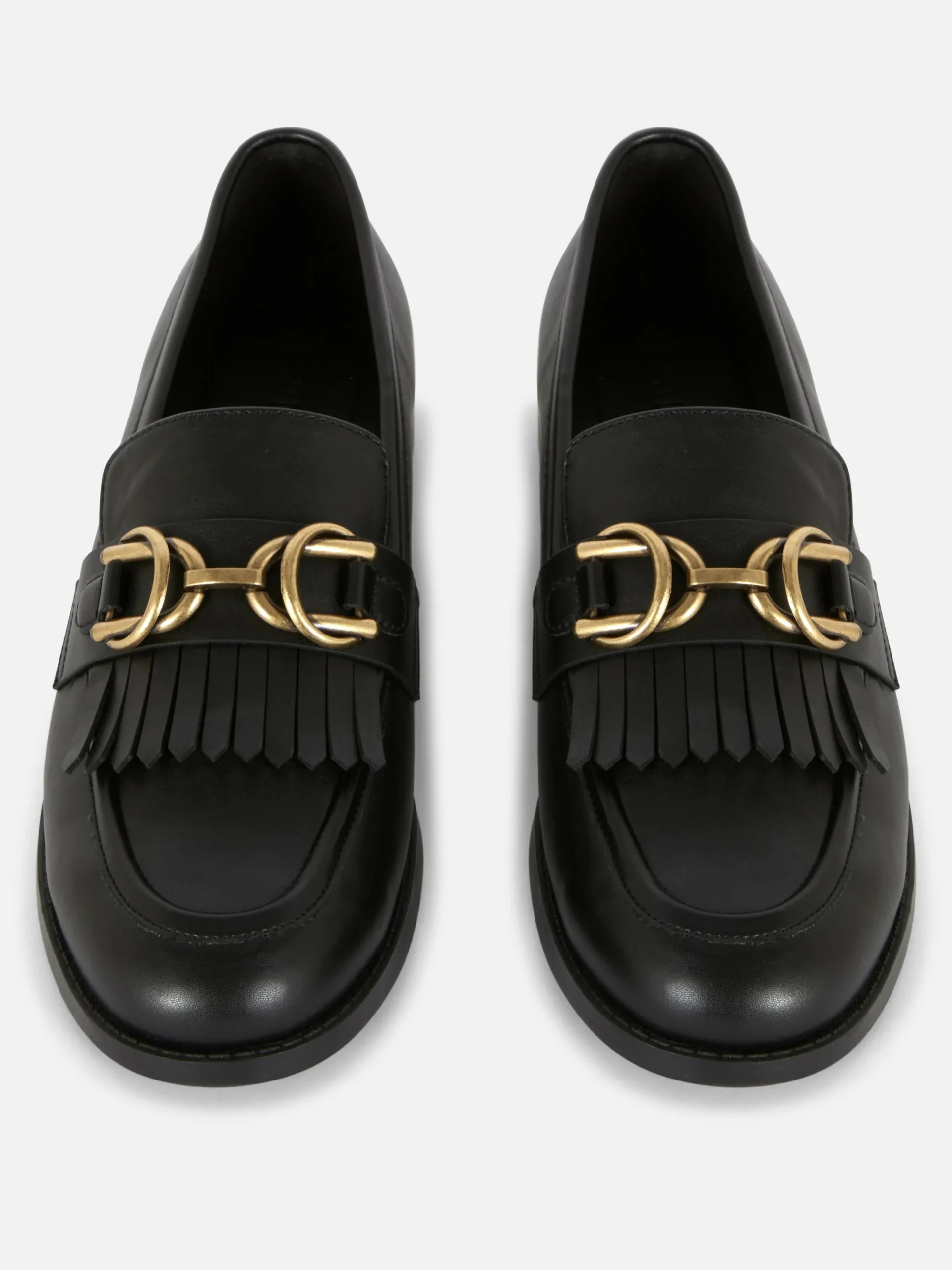 Flache Schuhe|Primark Loafer Mit Fransen Und Schnalle Schwarz