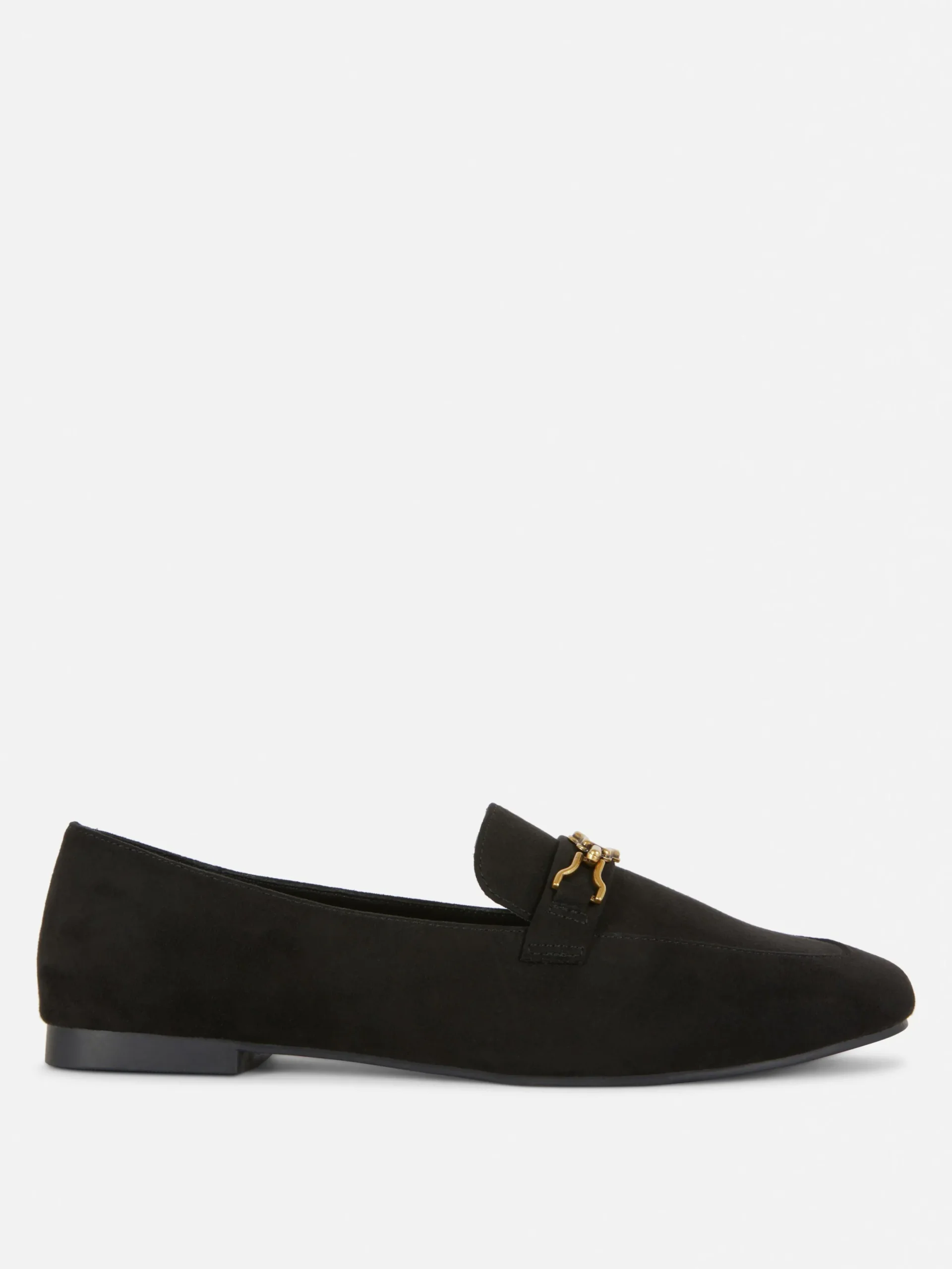 Flache Schuhe|Primark Loafer Mit Kettendetail In Weiter Passform Schwarz