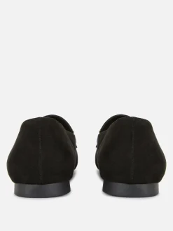 Flache Schuhe|Primark Loafer Mit Kettendetail In Weiter Passform Schwarz