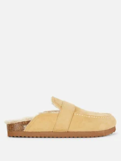 Hausschuhe|Hausschuhe|Primark Loafer Mit Kunstfellfutter Beige