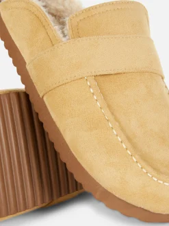 Hausschuhe|Hausschuhe|Primark Loafer Mit Kunstfellfutter Beige