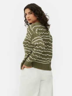 Pullover Und Cardigans|Primark Lochstrickpullover Mit Rundhalsausschnitt Khakifarben