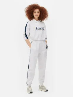 Hoodies Und Sweatshirts|Primark „Los Angeles Lakers“ Polo-Sweatshirt Grau meliert