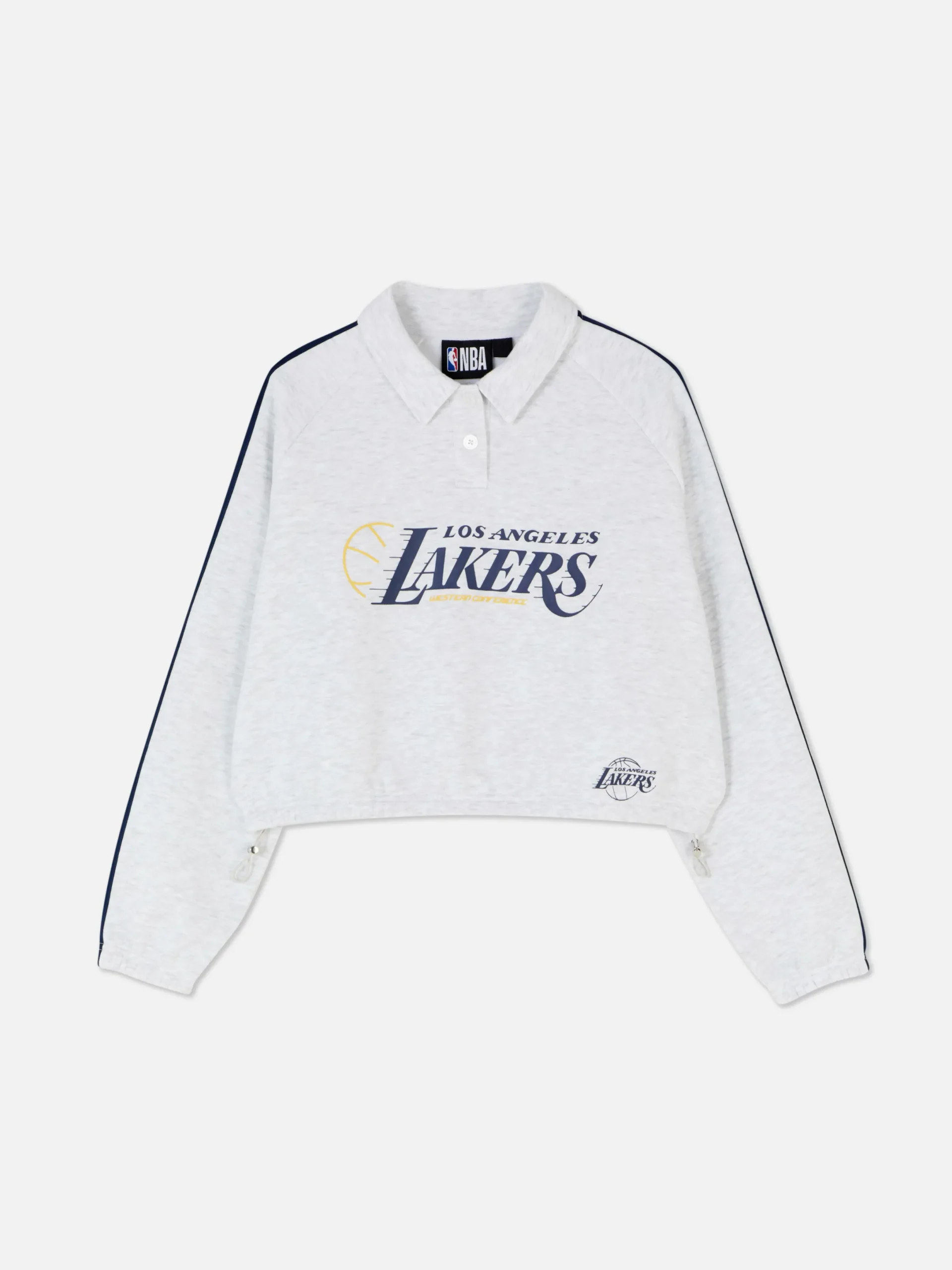 Hoodies Und Sweatshirts|Primark „Los Angeles Lakers“ Polo-Sweatshirt Grau meliert