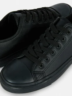 Sneakers|Primark Low-Top-Sneaker Aus Kunstleder Schwarz
