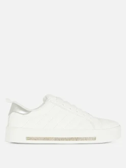 Sneakers|Primark Low-Top-Sneaker Mit Strasssteinen-Detail Weiß