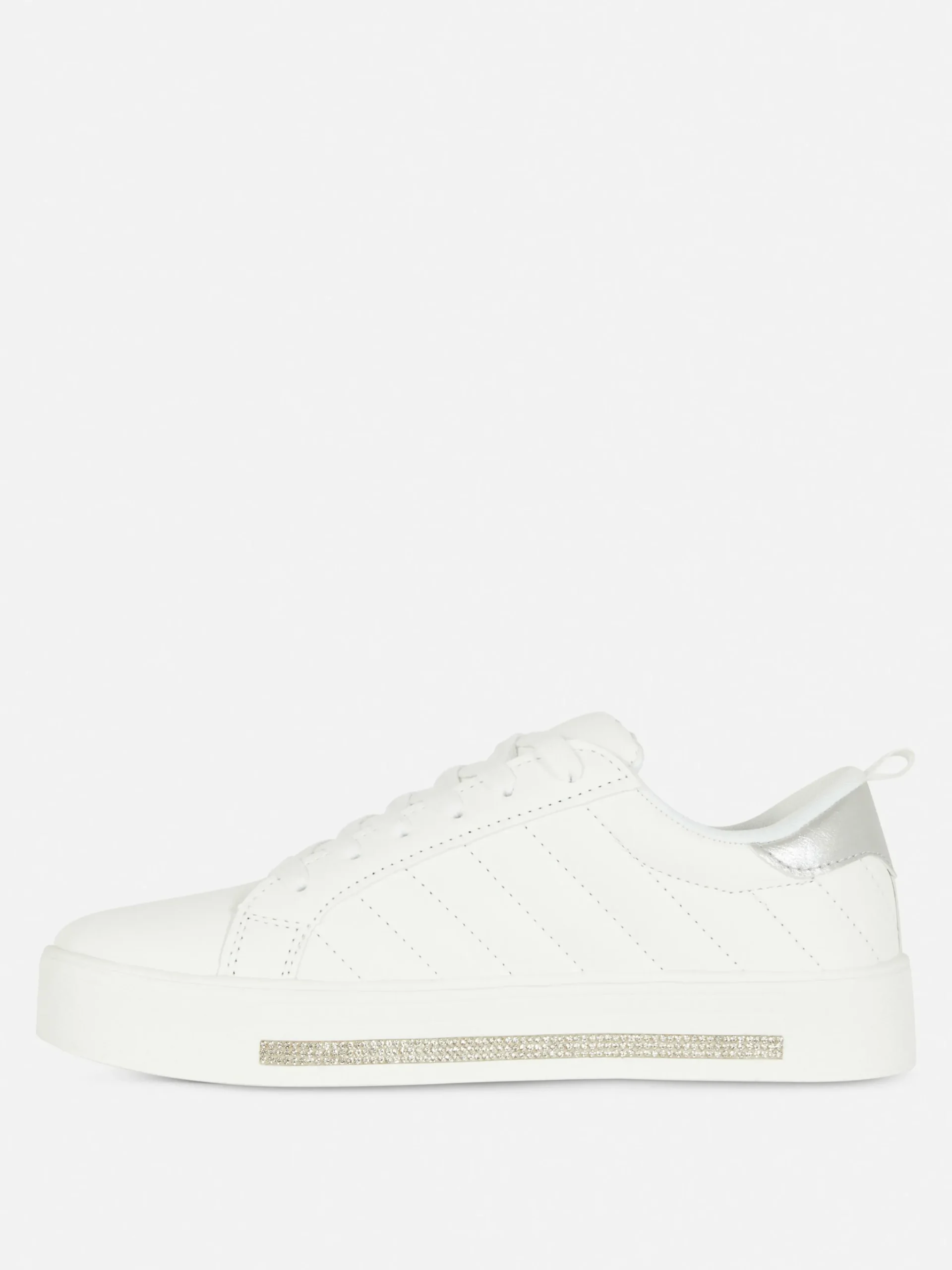 Sneakers|Primark Low-Top-Sneaker Mit Strasssteinen-Detail Weiß