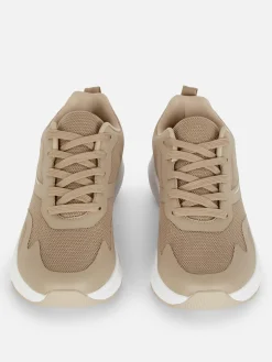 Sneakers|Primark Low-Top-Sneakers Aus Netzstoff Mokkafarben