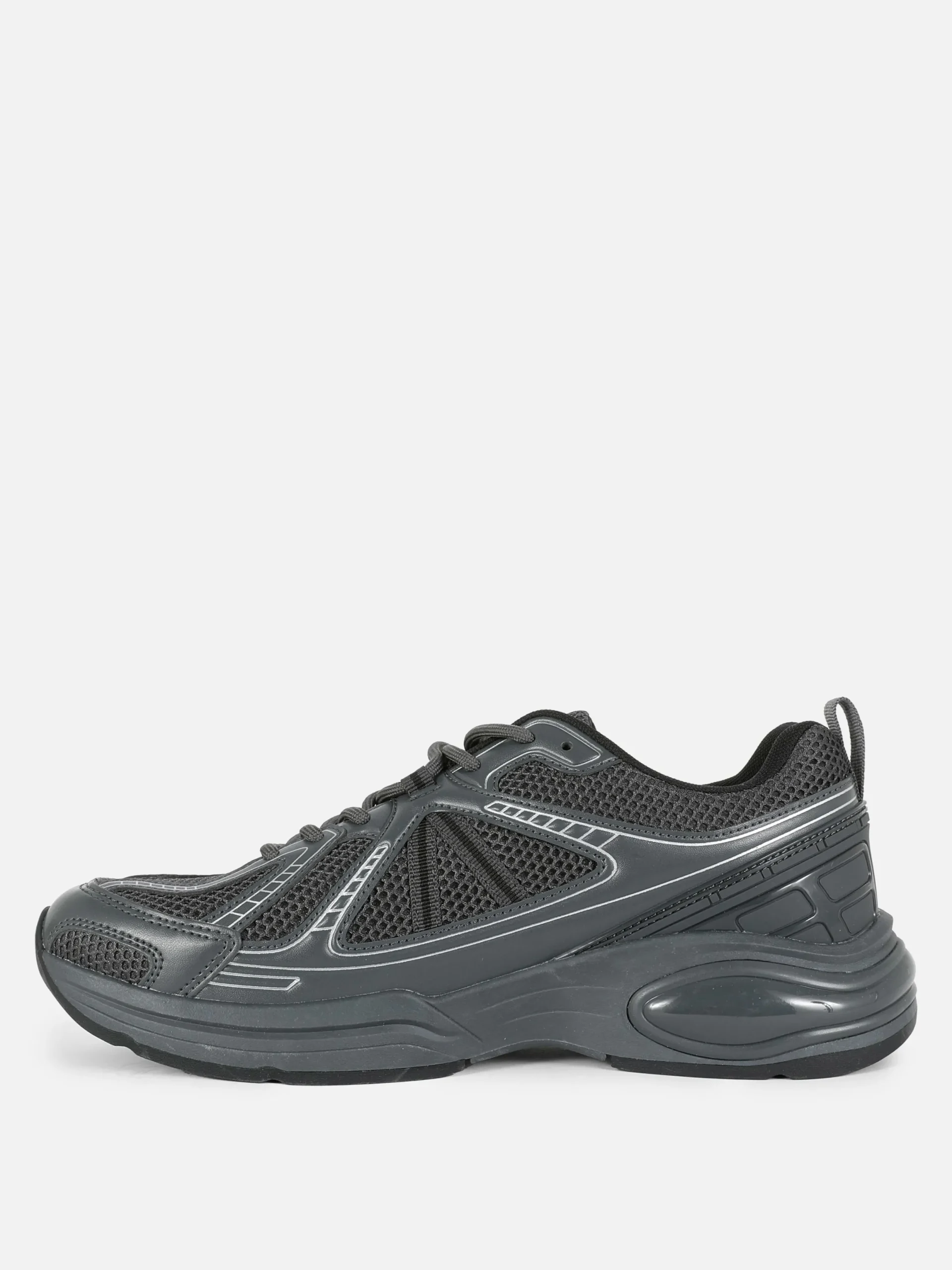 Sneakers|Sportbekleidung|Primark Low-Top-Sportsneaker Mit Einsätzen Anthrazitfarben