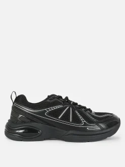 Sneakers|Sportbekleidung|Primark Low-Top-Sportsneaker Mit Einsätzen Schwarz