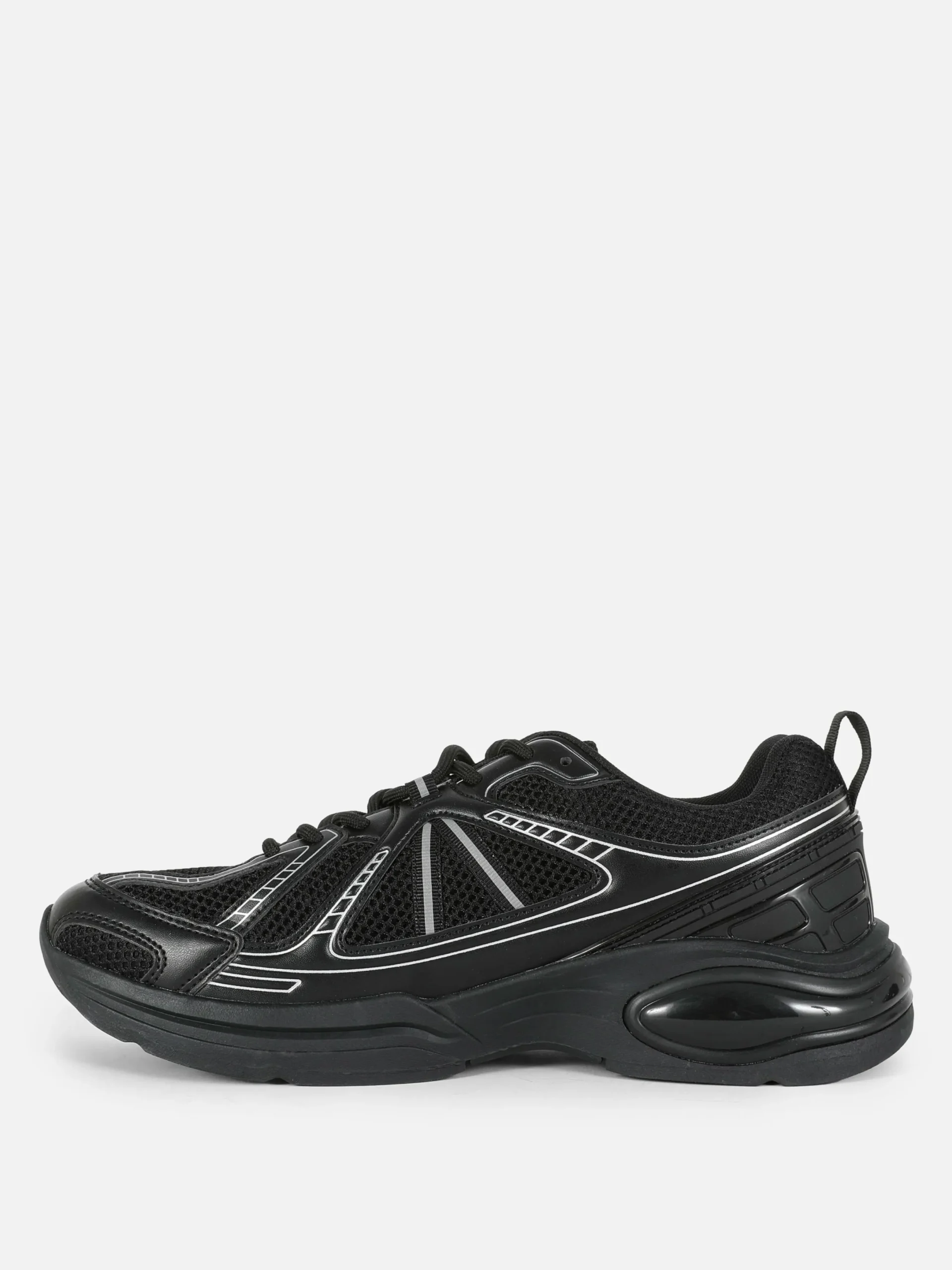 Sneakers|Sportbekleidung|Primark Low-Top-Sportsneaker Mit Einsätzen Schwarz