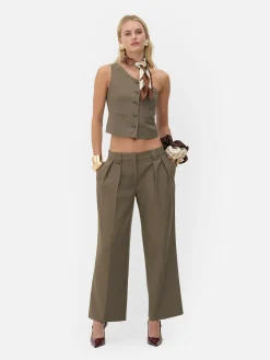Hosen Und Leggings|Primark Lässige, Plissierte „Rita Ora“ Hose Mit Weitem Bein Braun