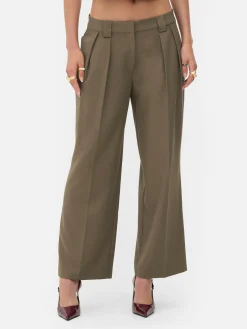 Hosen Und Leggings|Primark Lässige, Plissierte „Rita Ora“ Hose Mit Weitem Bein Braun