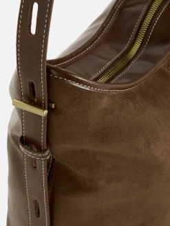 Taschen Und Portemonnaies|Primark Lässige Tragetasche In Wildleder-Optik Schokoladenbraun