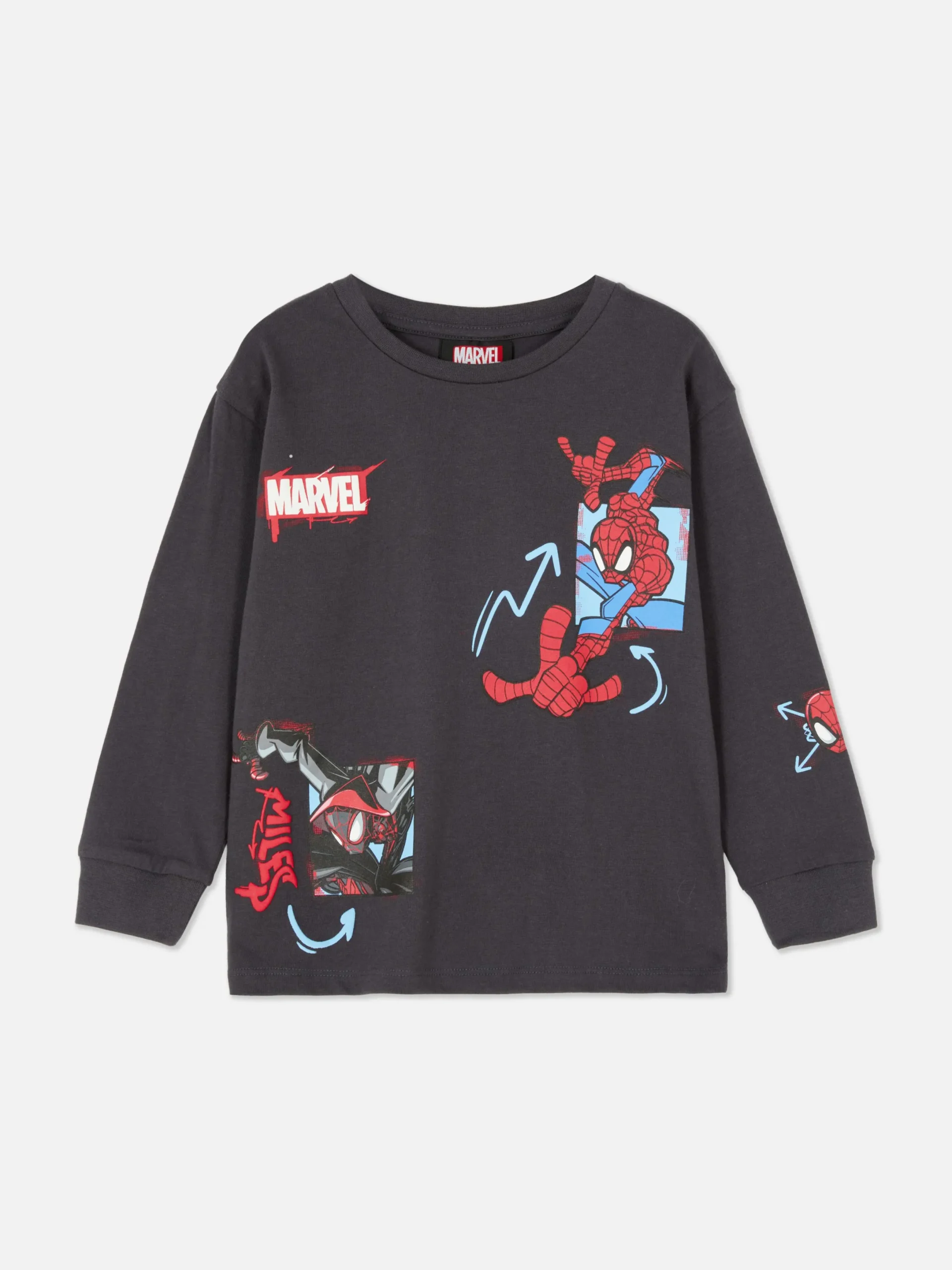 Tops Und T-Shirts|Primark „Marvel Avengers“ Langarmshirt Mit Grafik Anthrazitfarben