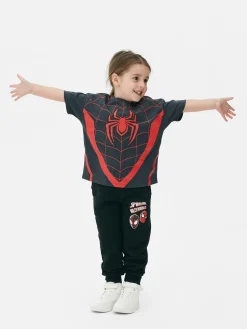 Tops Und T-Shirts|Primark „Marvel Spider-Man Netz“ T-Shirt Schwarz