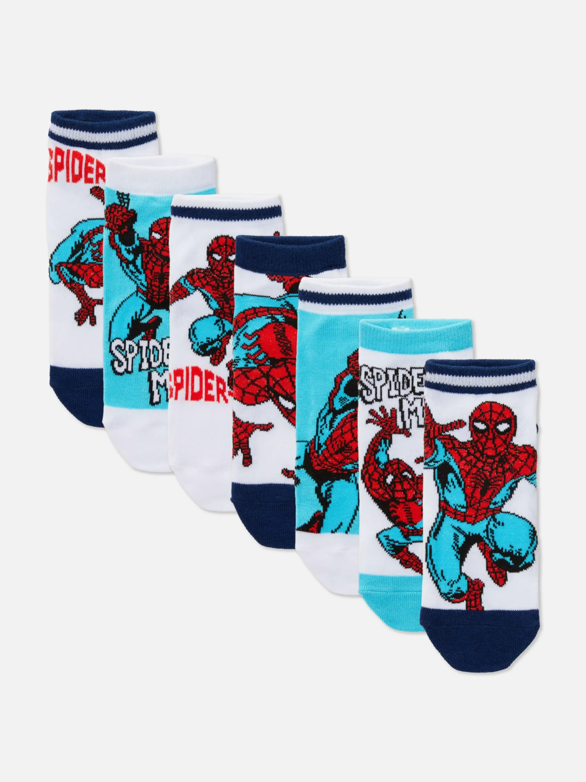 Unterwäsche|Primark „Marvel Spider-Man“ Socken, 7er-Pack Weiß