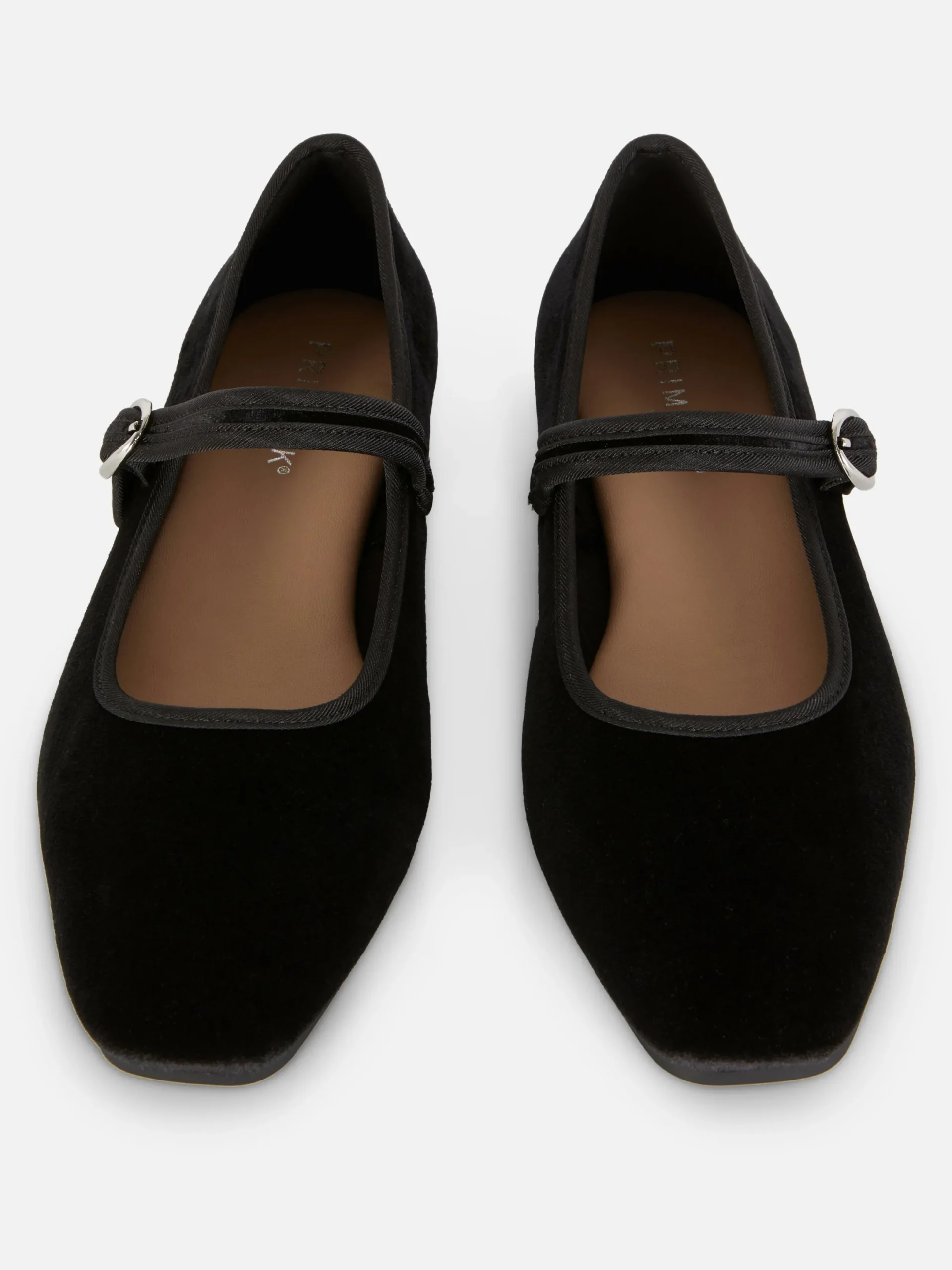 Flache Schuhe|Primark Mary Jane Ballerinas Aus Samt Schwarz