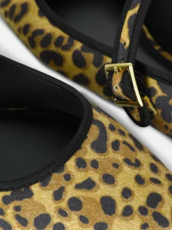 Flache Schuhe|Primark Mary Jane Ballerinas Mit Leopardenmuster Multi