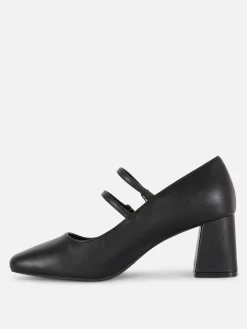 Gothic-Kleidung|Heels|Primark Mary Janes Aus Kunstleder Mit Absatz Schwarz