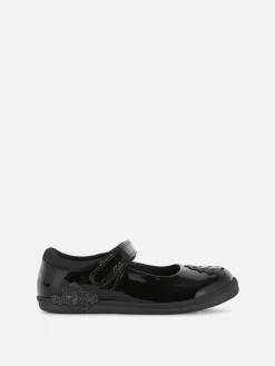 Flache Schuhe|Primark Mary Janes In Lack-Optik Mit Glitzerndem Einhorn Schwarz