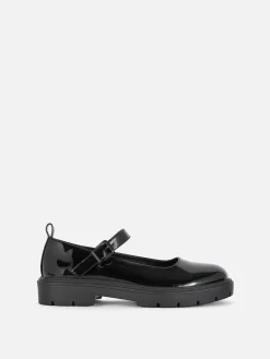 Flache Schuhe|Primark Mary Janes Mit Dicker Sohle Schwarz