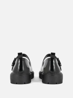 Flache Schuhe|Primark Mary Janes Mit Dicker Sohle Schwarz