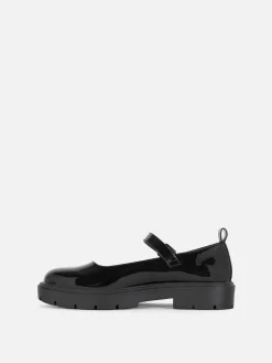 Flache Schuhe|Primark Mary Janes Mit Dicker Sohle Schwarz