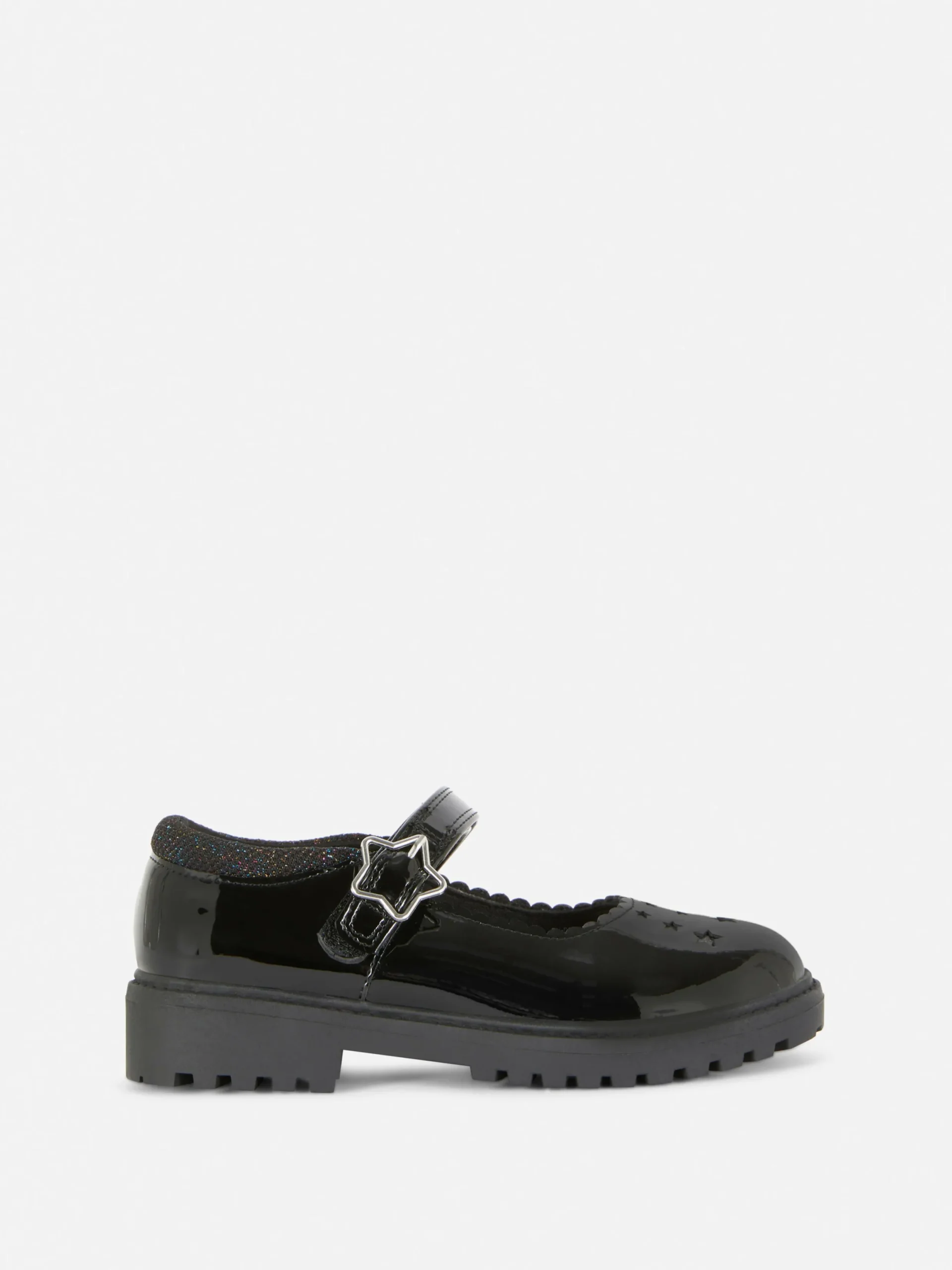 Flache Schuhe|Primark Mary Janes Mit Glitzerstern Schwarz