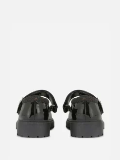 Flache Schuhe|Primark Mary Janes Mit Glitzerstern Schwarz