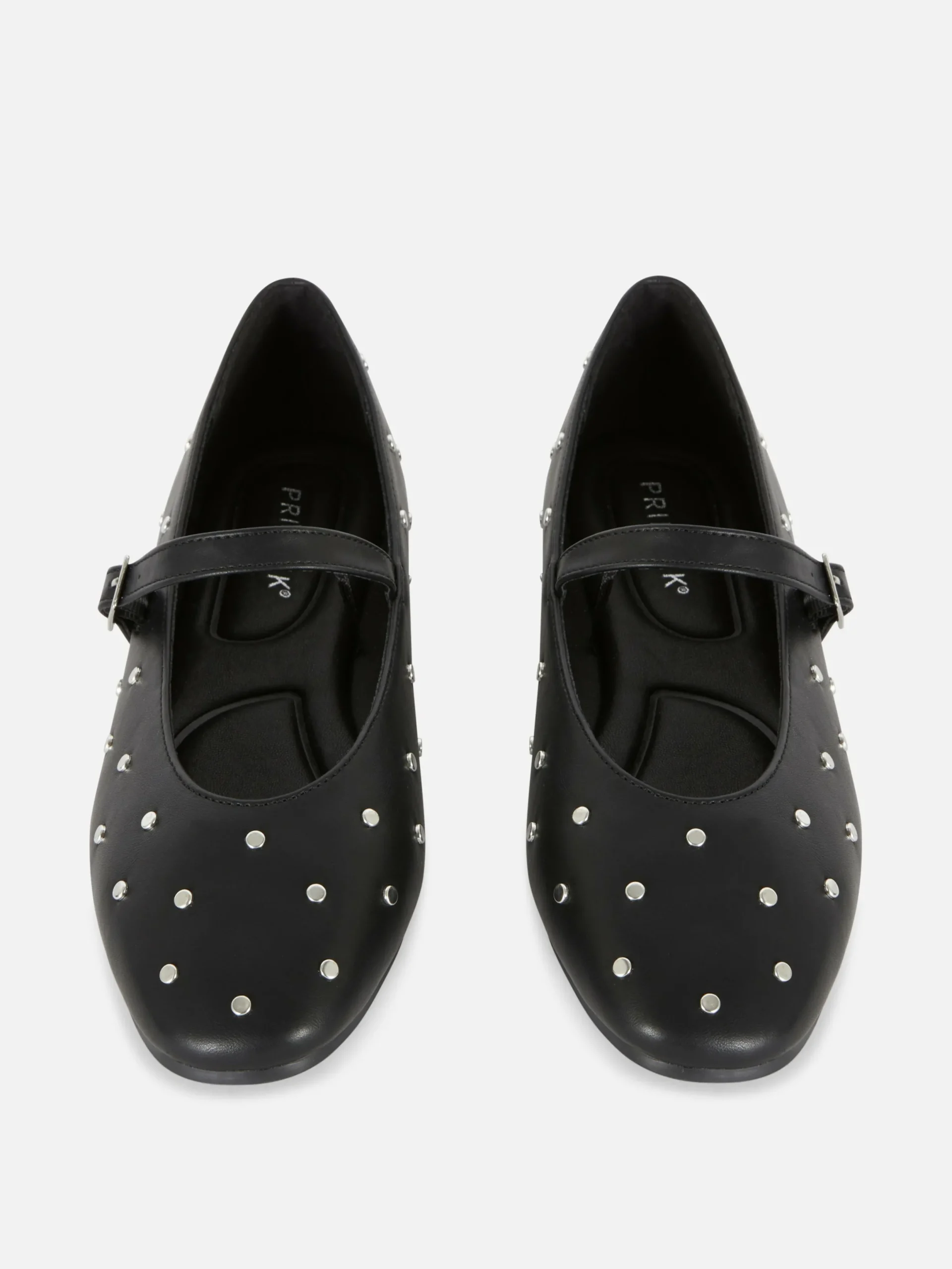 Flache Schuhe|Primark Mary Janes Mit Nieten Schwarz