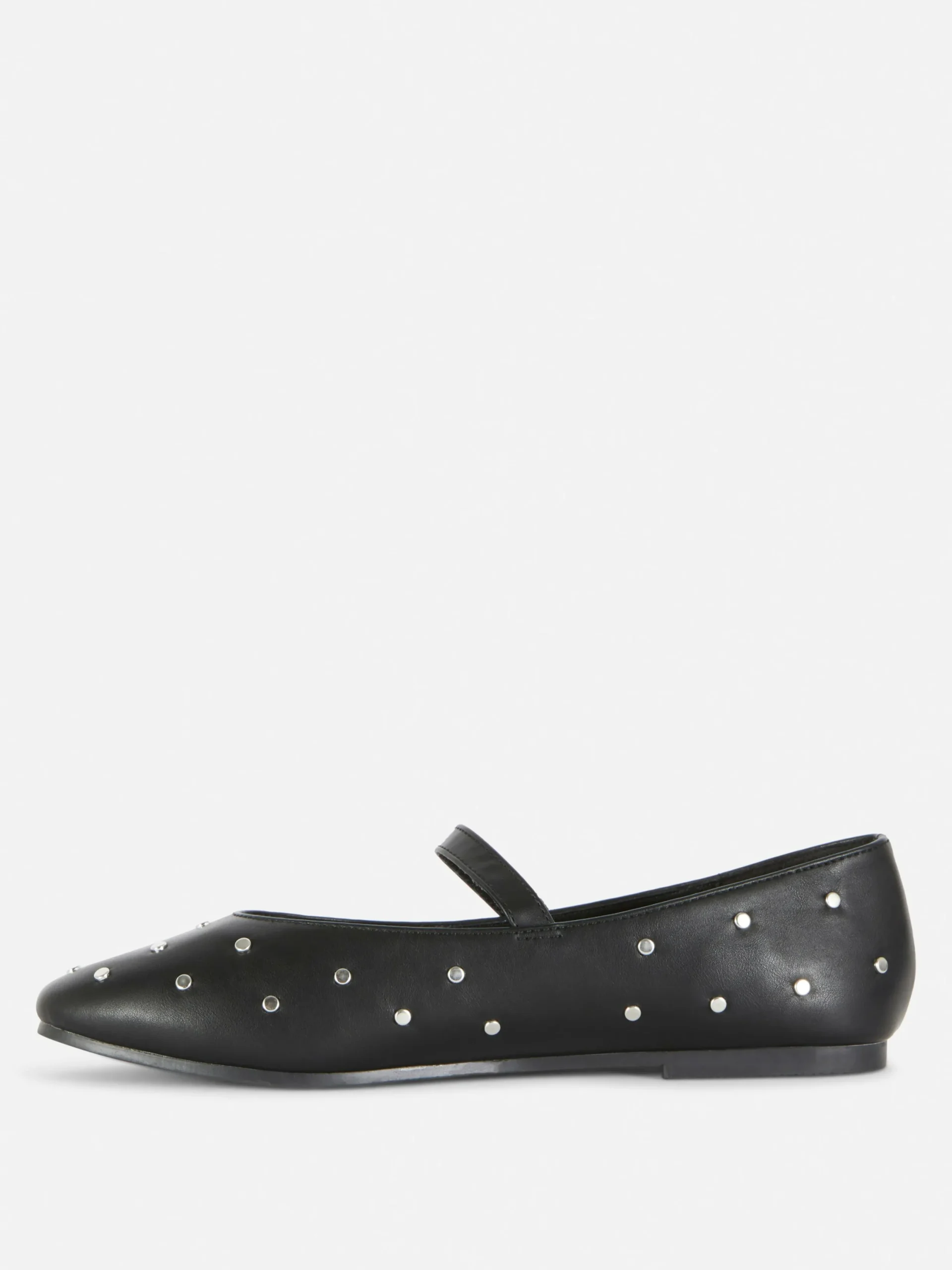 Flache Schuhe|Primark Mary Janes Mit Nieten Schwarz