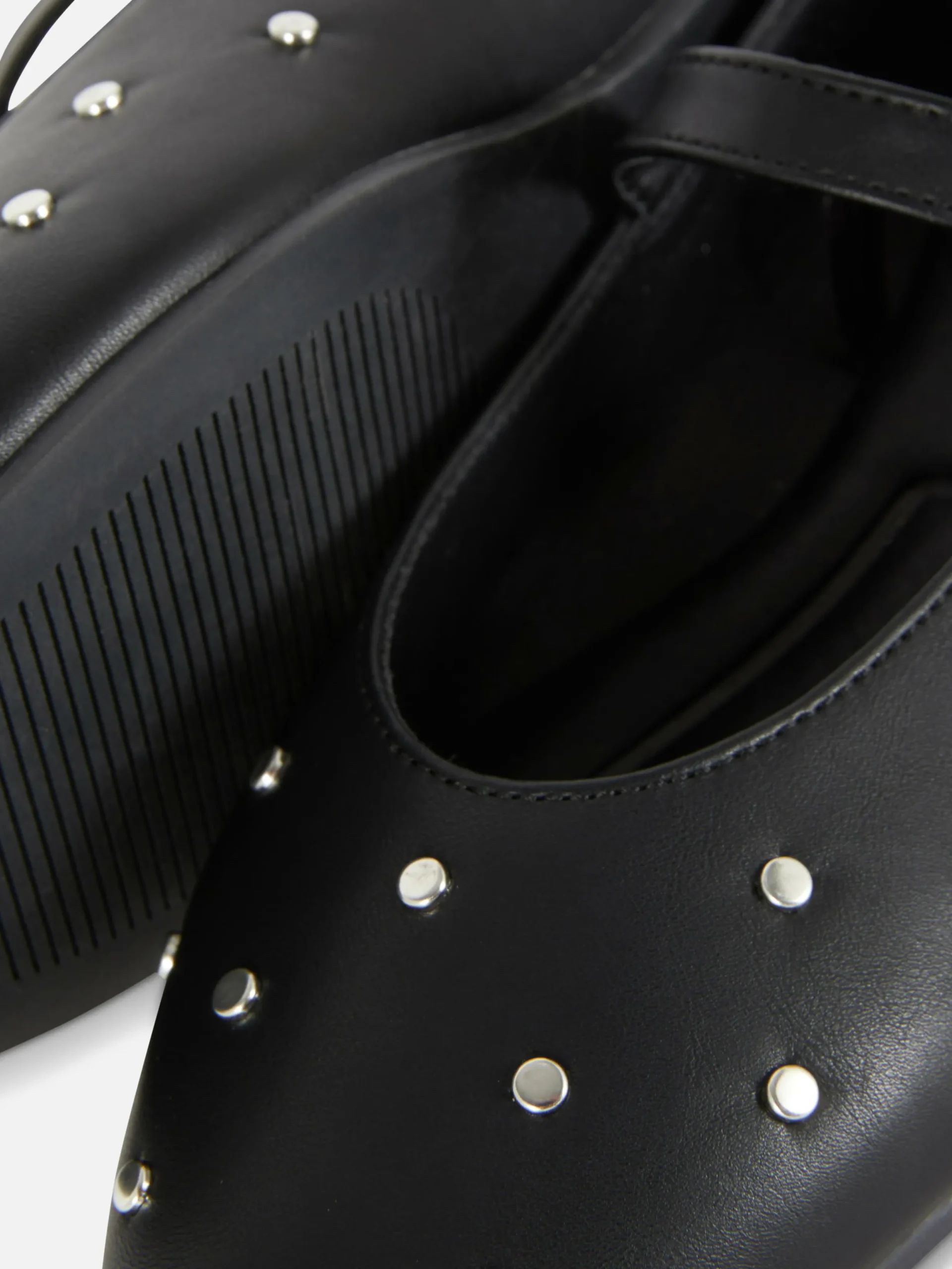 Flache Schuhe|Primark Mary Janes Mit Nieten Schwarz