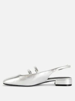 Flache Schuhe|Primark Mary Janes Mit Slingback Und Doppeltem Riemchen Silber